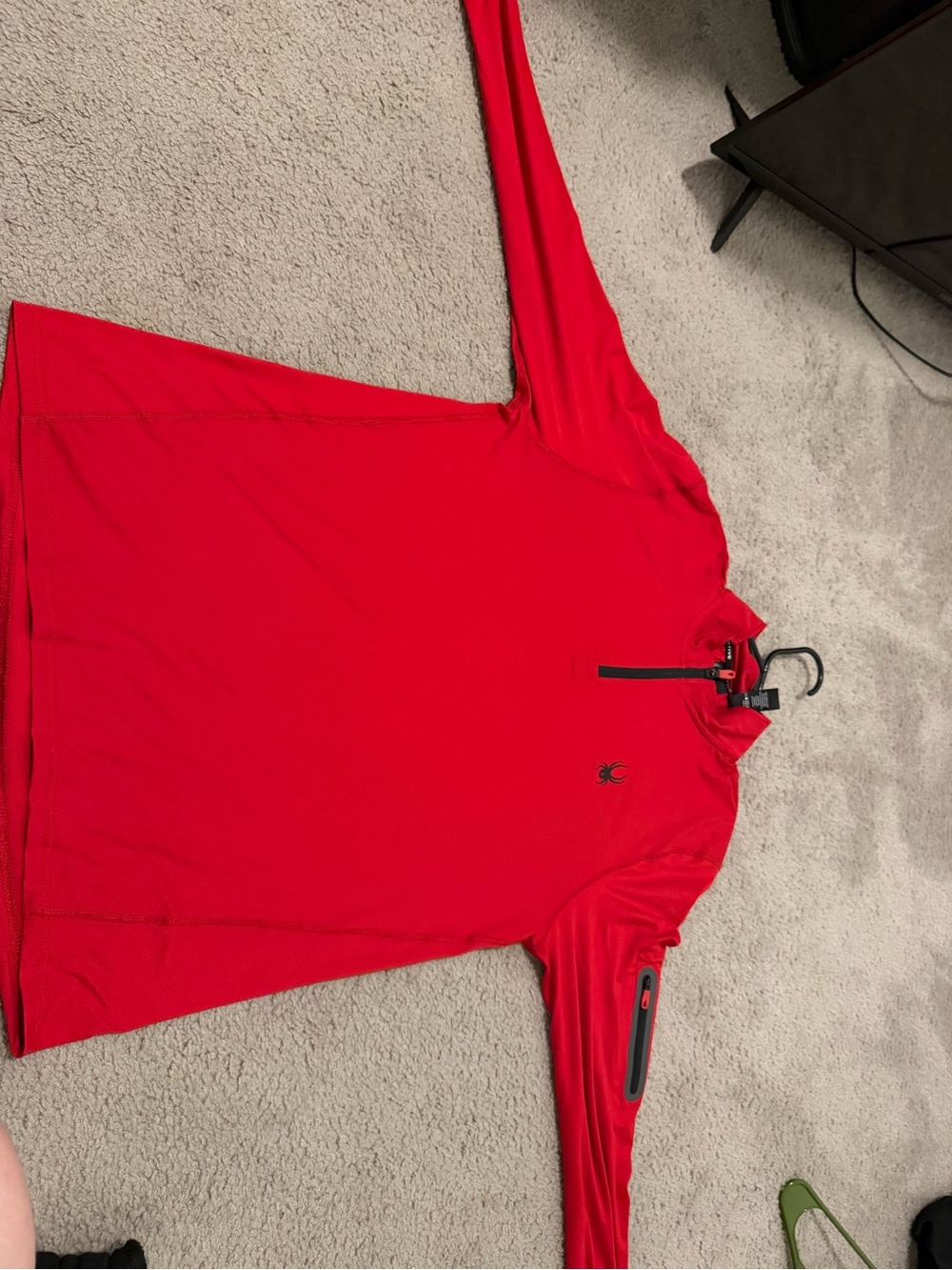 Spyder Red Men's Quarter-Zip Performance Jacket